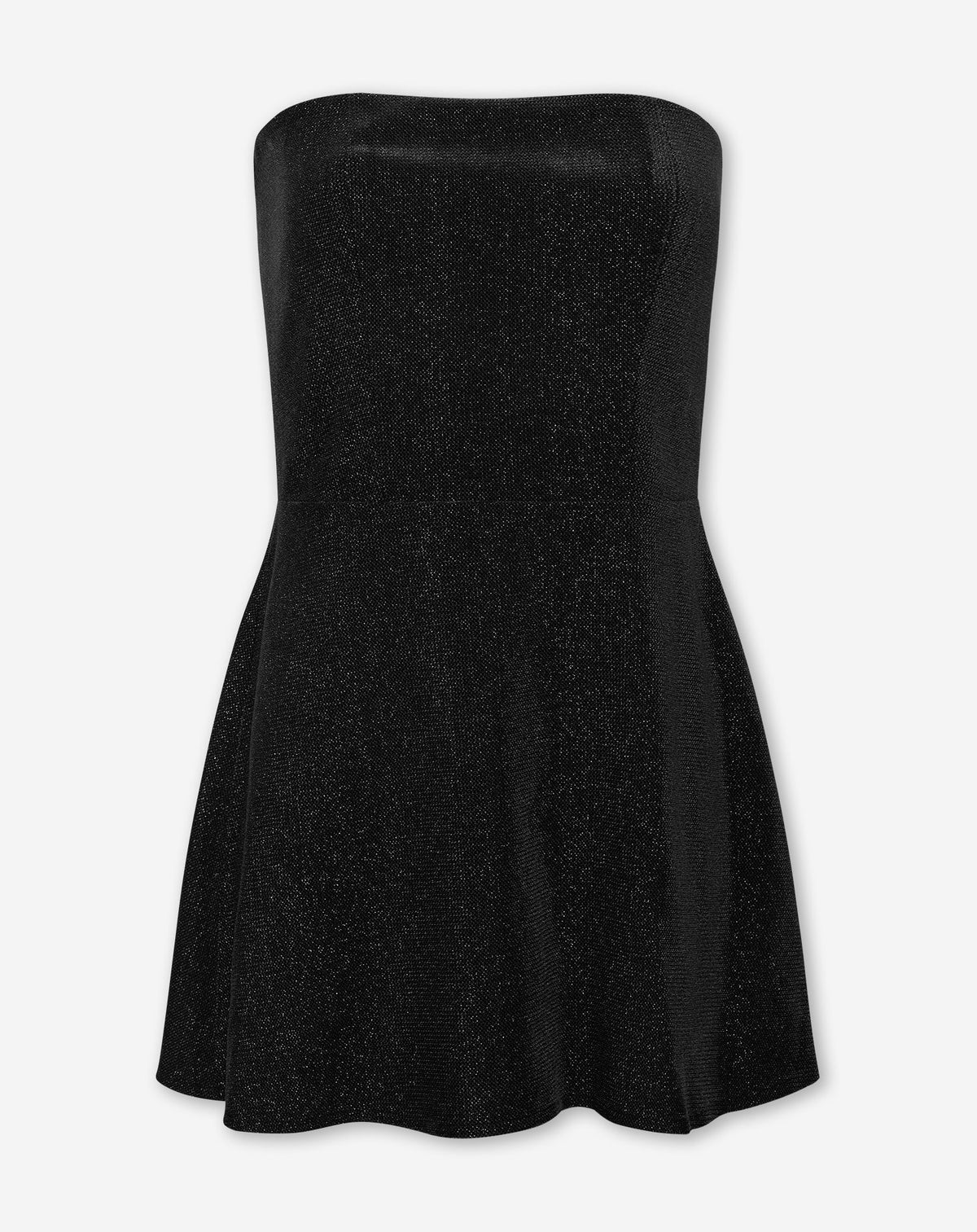 LIZA VELVET BANDEAU DRESS BLACK