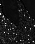 SEM SEQUINS VELVET BOW TOP BLACK