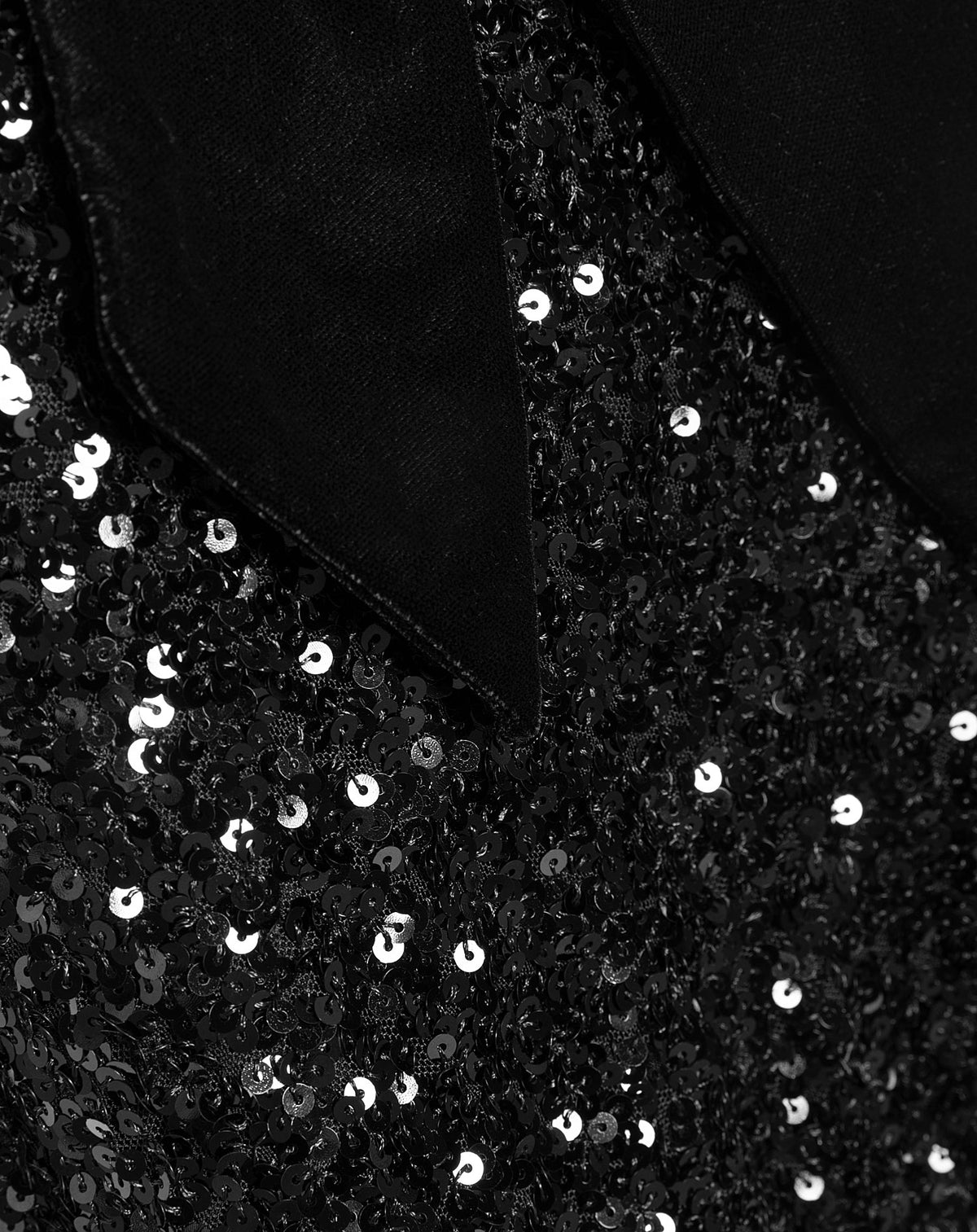 SEM SEQUINS VELVET BOW TOP BLACK
