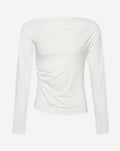 PAOLA PLEATED OFF SHOULDER LONGSLEEVE TOP CREAM