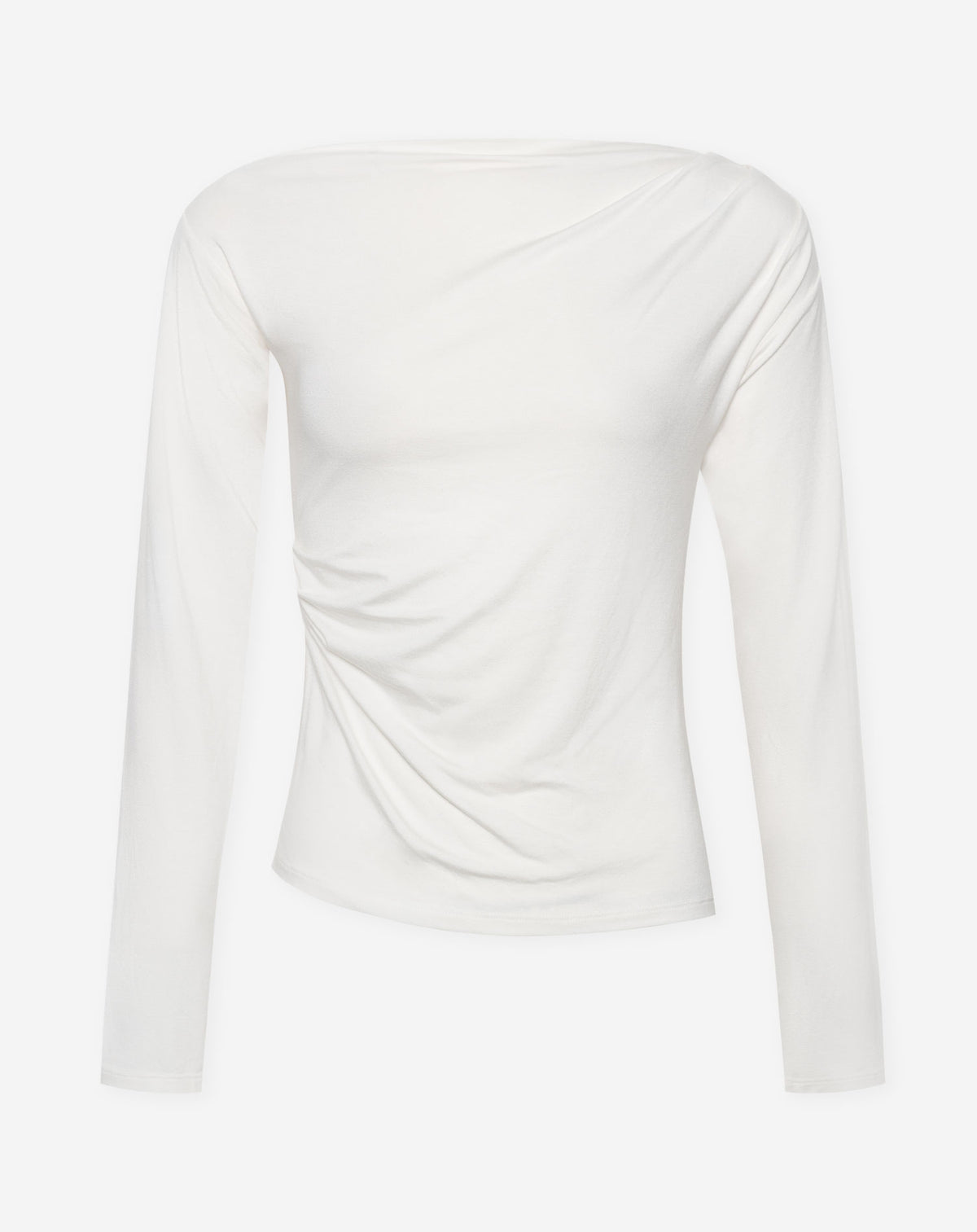 PAOLA PLEATED OFF SHOULDER LONGSLEEVE TOP CREAM