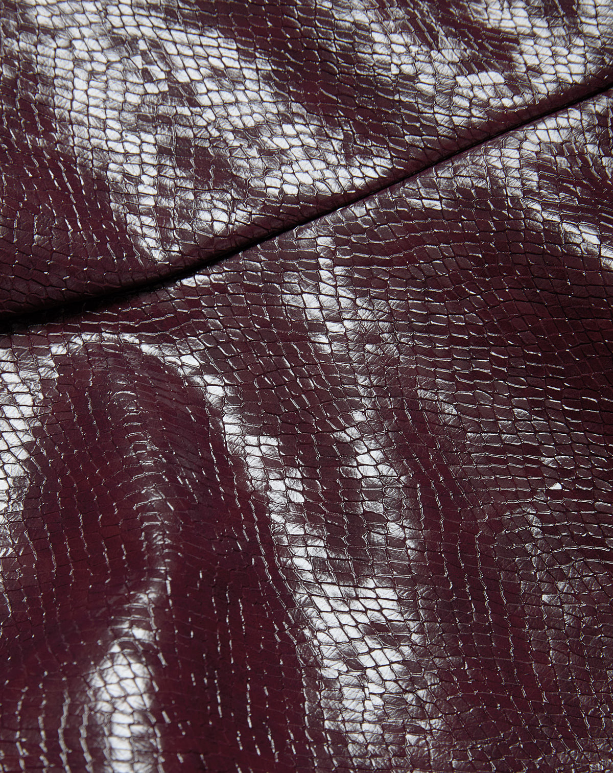 SHIVA FAUX SNAKE LEATHER PANTS PETITE BURGUNDY