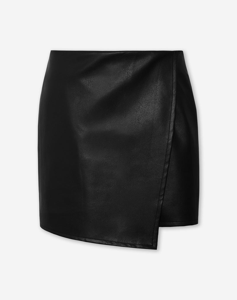 REMI FAUX LEATHER SKIRT ZWART
