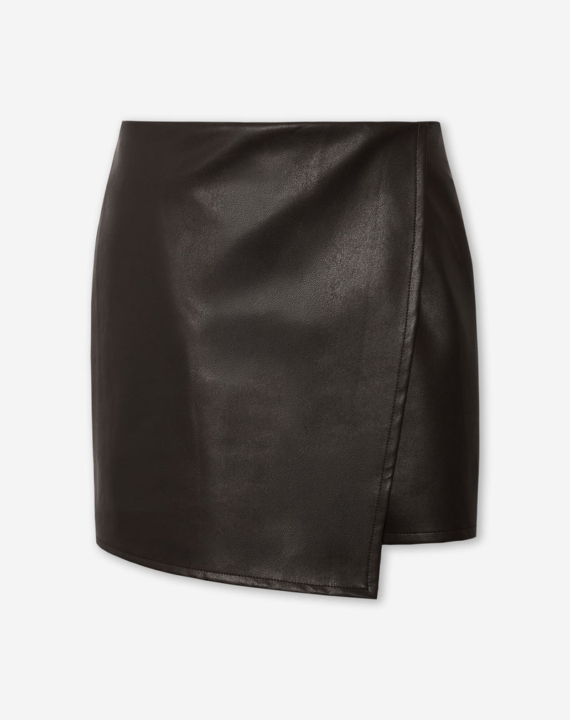 REMI FAUX LEATHER SKIRT BRUIN