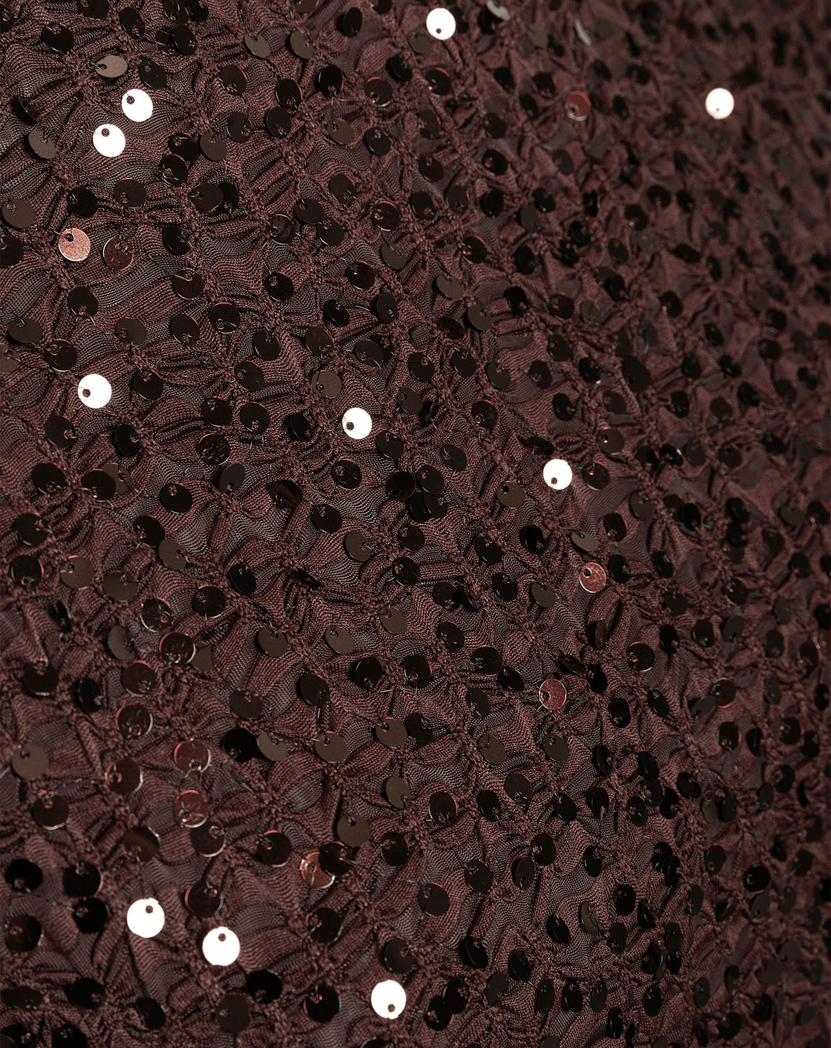 TAISA STRUCTURE SEQUINS ASYMMETRIC TOP BRUIN