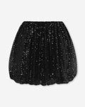 JOIA SEQUINS SMALL FLOWER BALLOON SKIRT ZWART