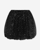 JOIA SEQUINS SMALL FLOWER BALLOON SKIRT ZWART