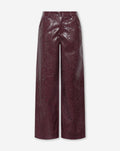 SHIVA FAUX SNAKE LEATHER PANTS PETITE BURGUNDY
