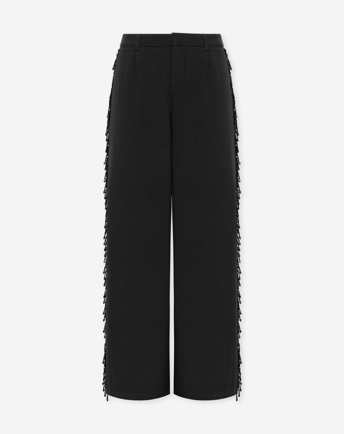 LIES BEADED FRINGE PANTALON PETITE BLACK