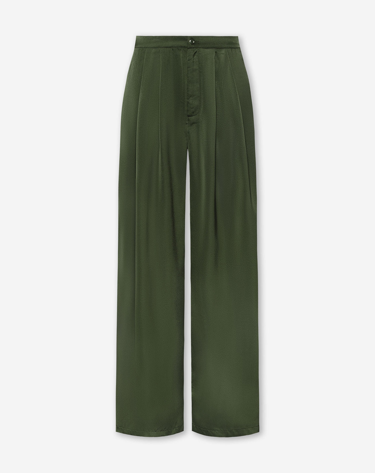 CARRIE SATIN PANTS PETITE ARMY GREEN