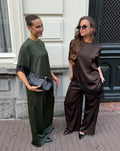 CARRIE SATIN PANTS BROWN
