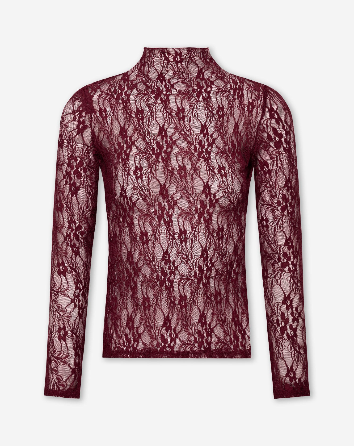 MADDIE LACE TOP BURGUNDY