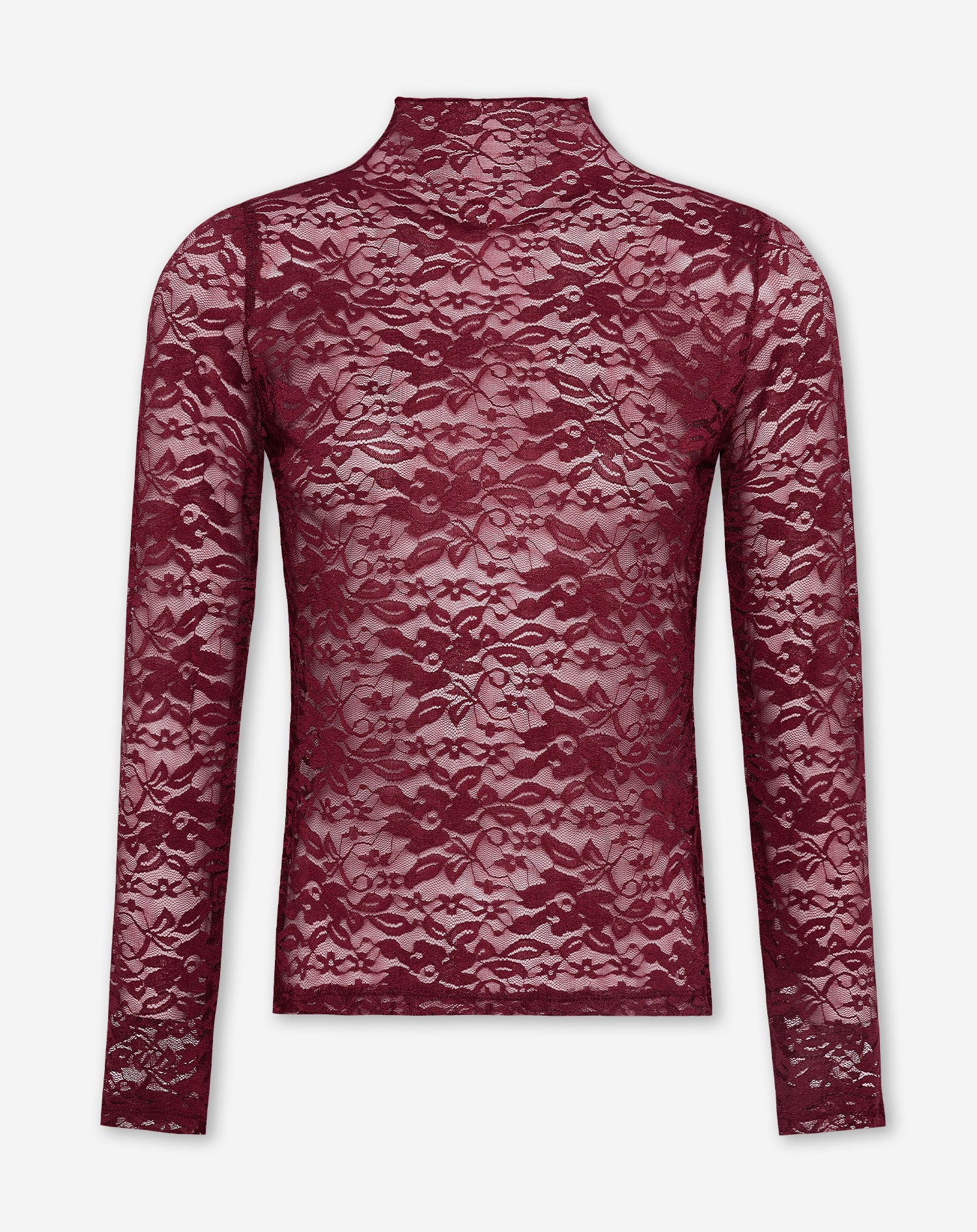 MADDIE LACE TOP BURGUNDY