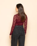 MADDIE LACE TOP BURGUNDY