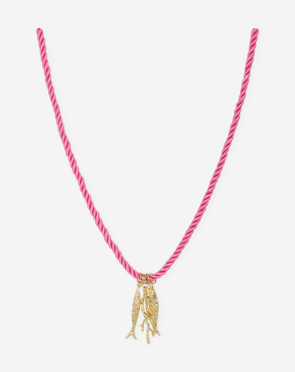 FISH CORD NECKLACE ROZE