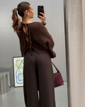 IRIS STRAIGHT LEG PANTALON DARK BROWN