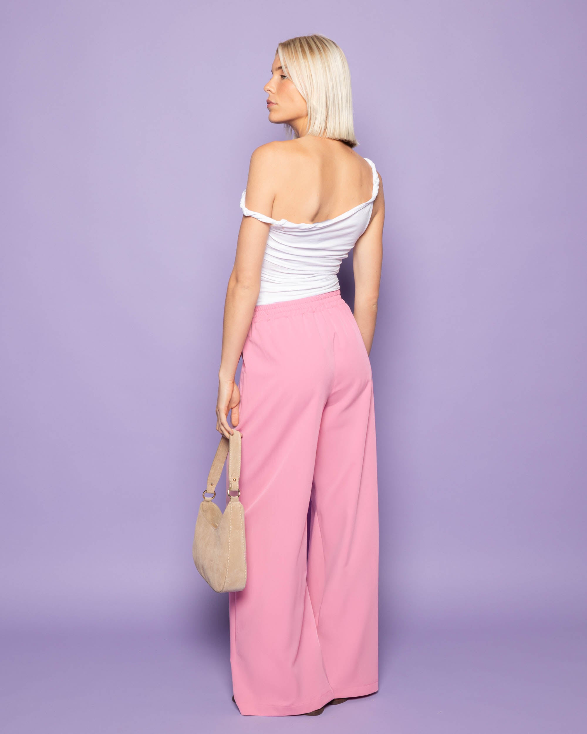 ZOEY ELASTIC STRAIGHT LEG PANTALON PINK