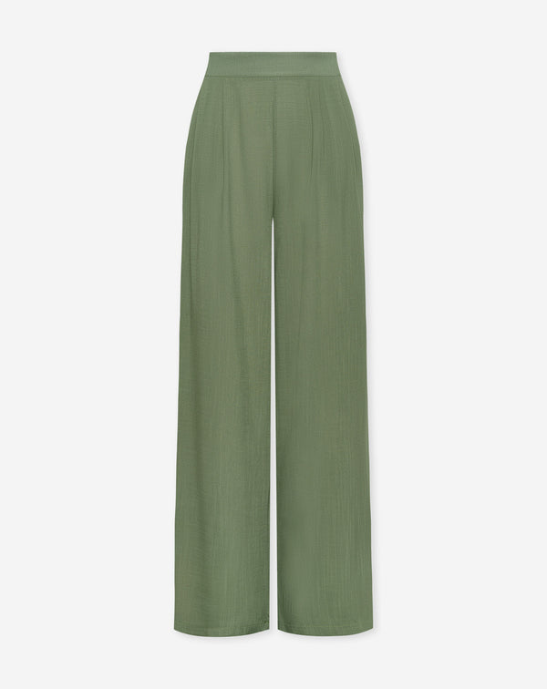 LUNA VISCOSE PANTS OLIJFGROEN