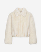 FAUX FUR ZIPPER COAT LICHT BEIGE