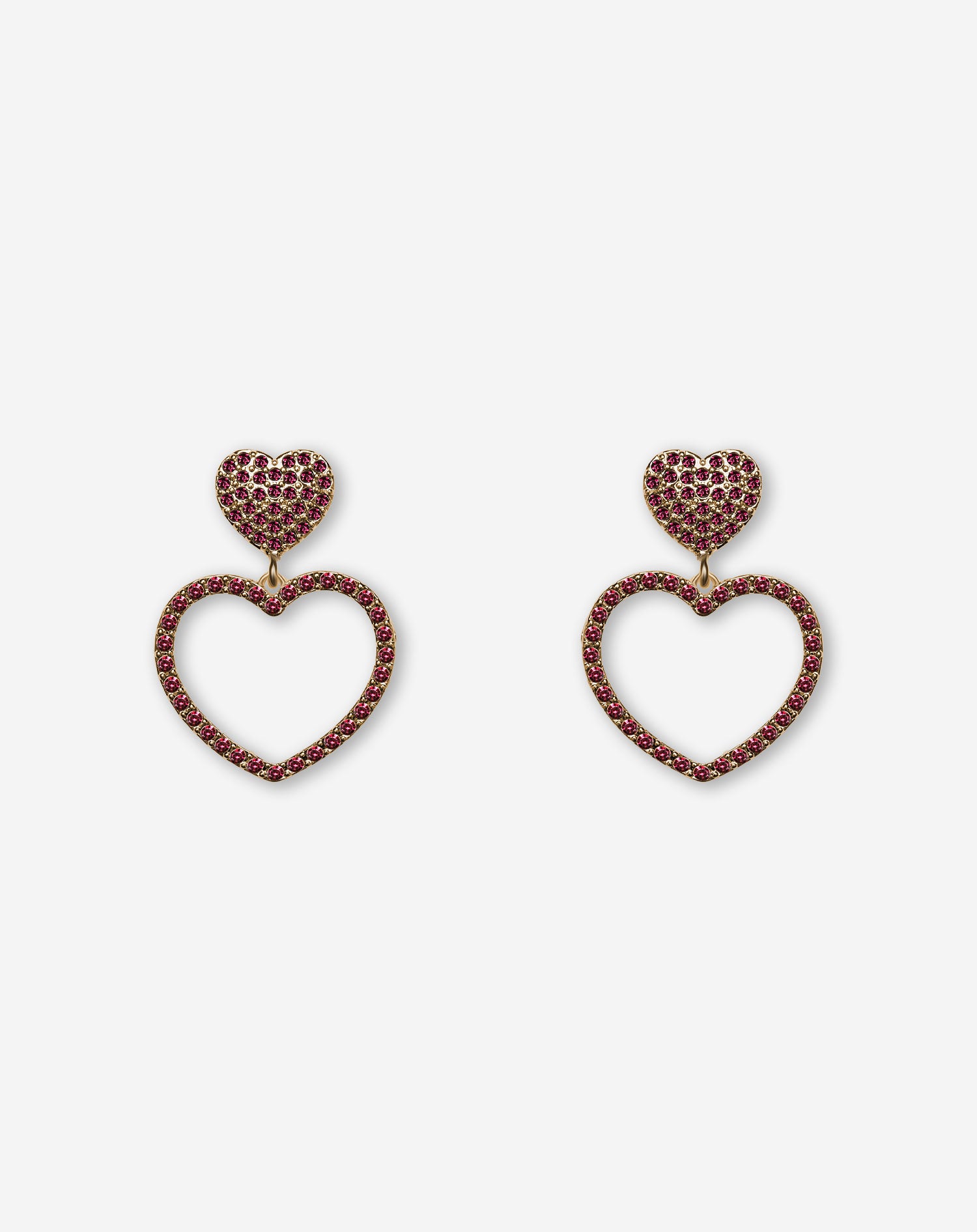 DIAMOND HEARTS EARRINGS BORDEAUX