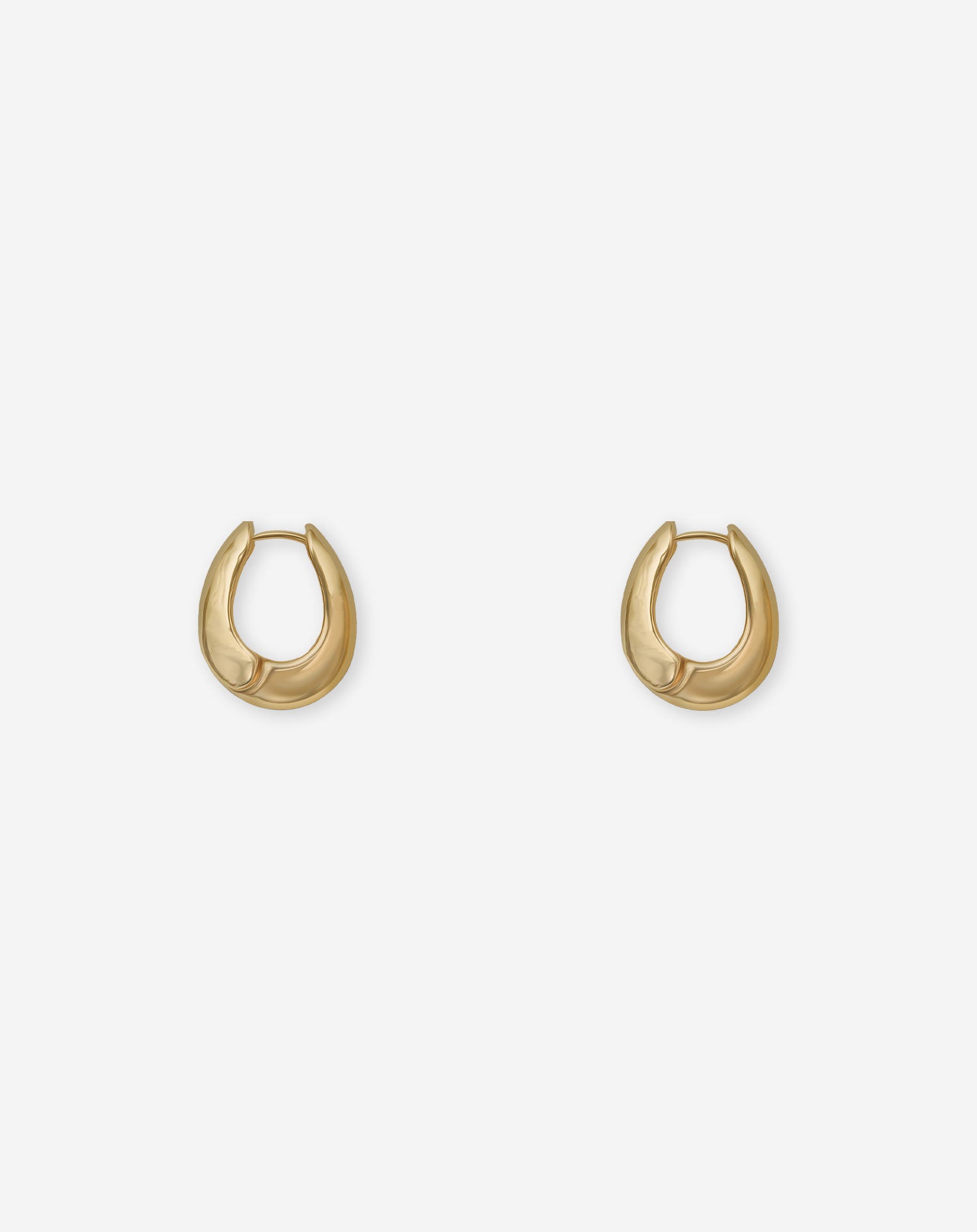 TEARDROP CHUNKY HOOP EARRINGS GOLD