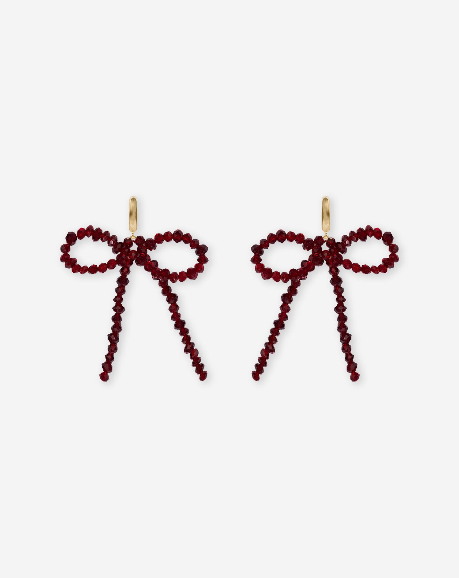 BOW BEADS EARRINGS BORDEAUX