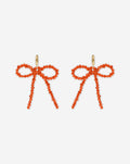 BOW BEADS EARRINGS ORANGE