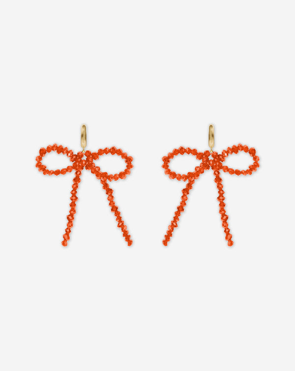 BOW BEADS EARRINGS ORANJE