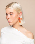 BOW BEADS EARRINGS ORANGE