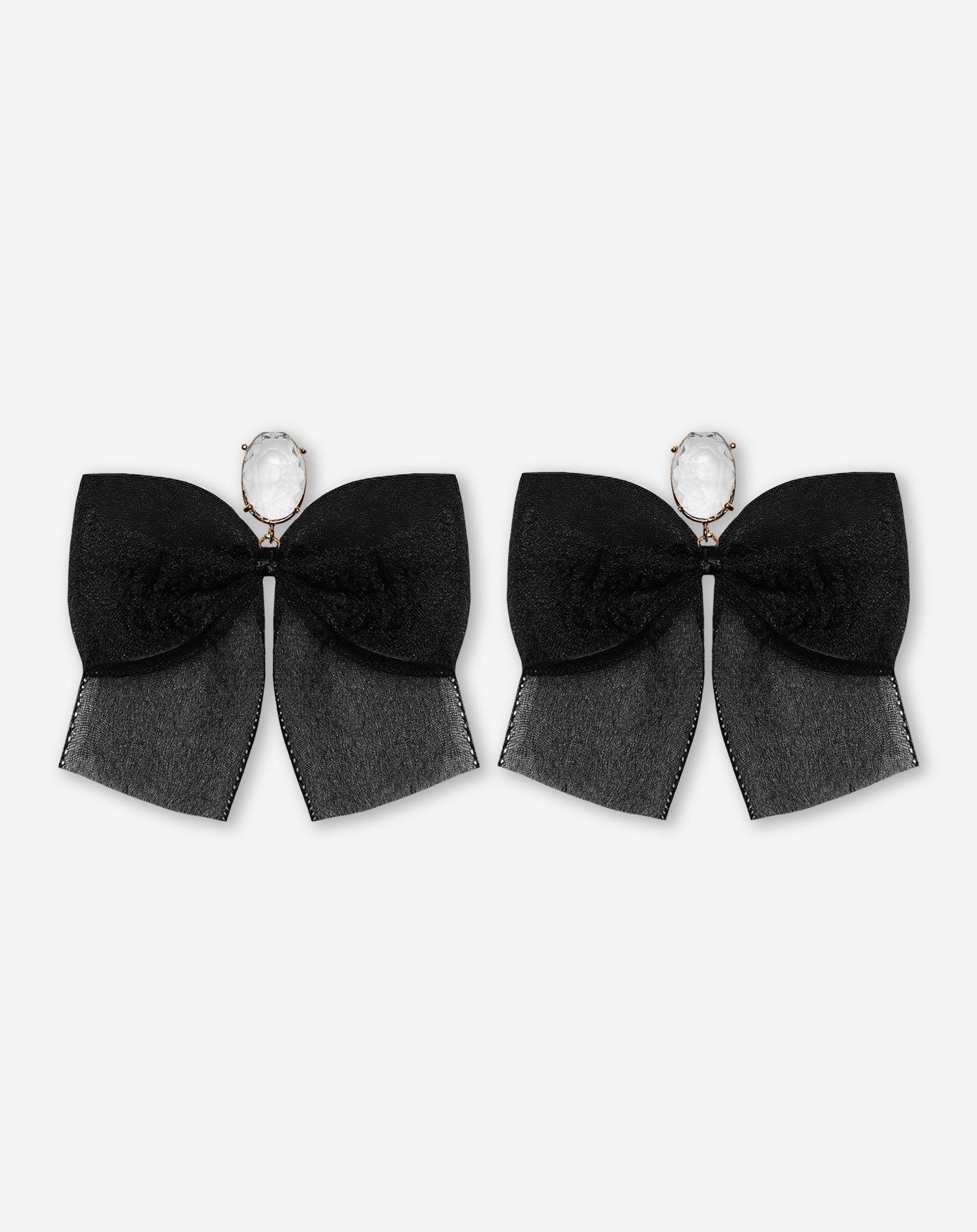 BIG DIAMOND BOW EARRINGS BLACK