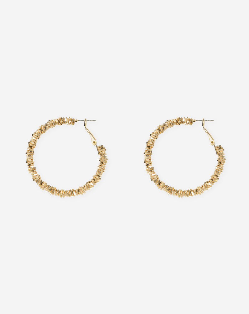 TWISTED BEADED HOOPS GOLD 1