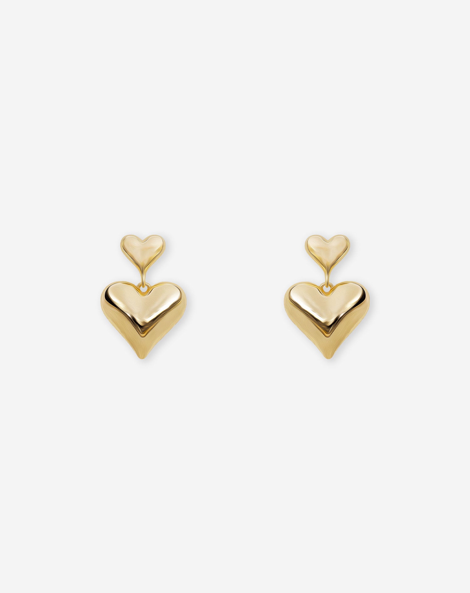 ROSIE DOUBLE HEART EARRINGS GOLD