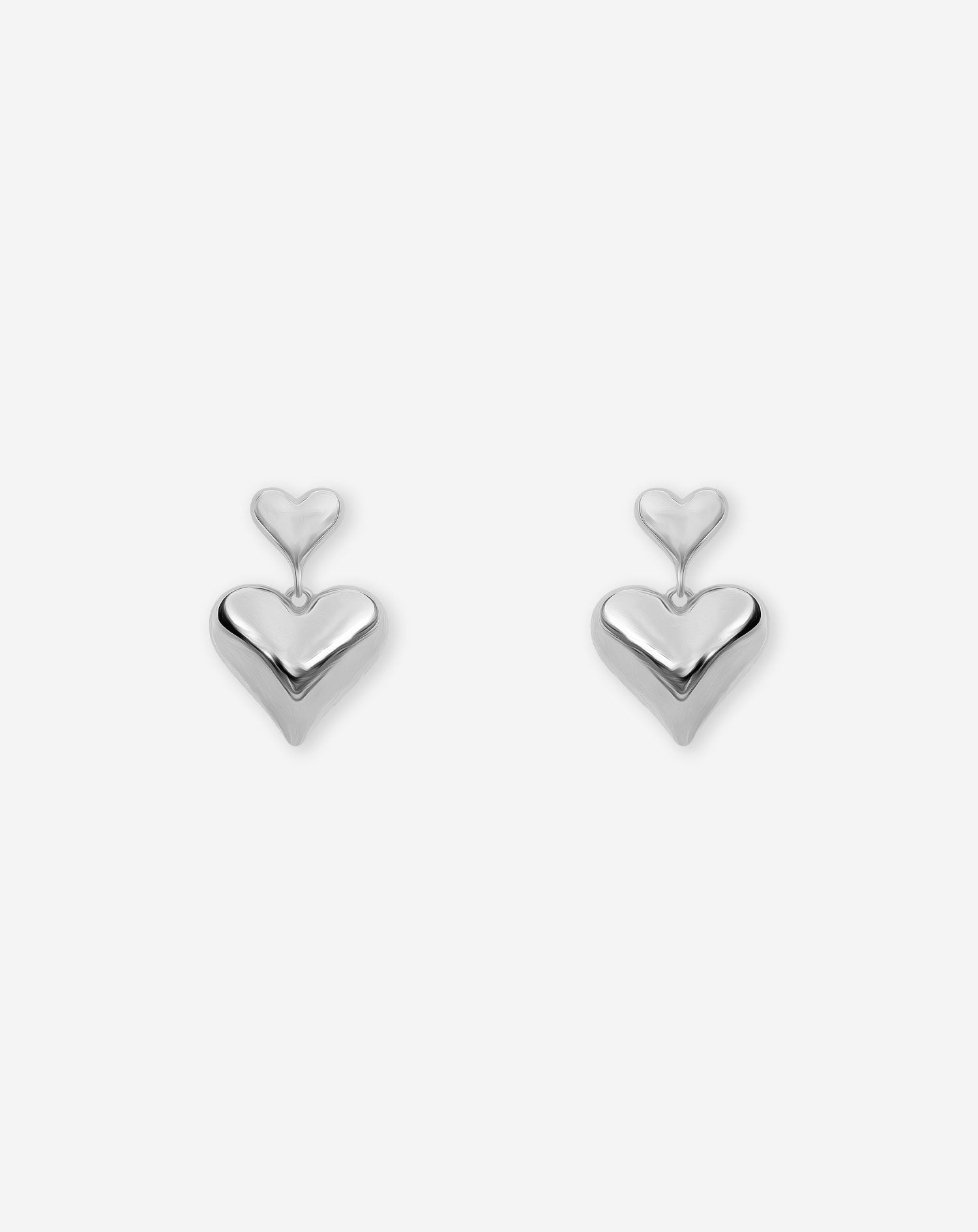 ROSIE DOUBLE HEART EARRINGS SILVER