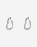 HEART DIAMOND HOOP EARRINGS SILVER 1