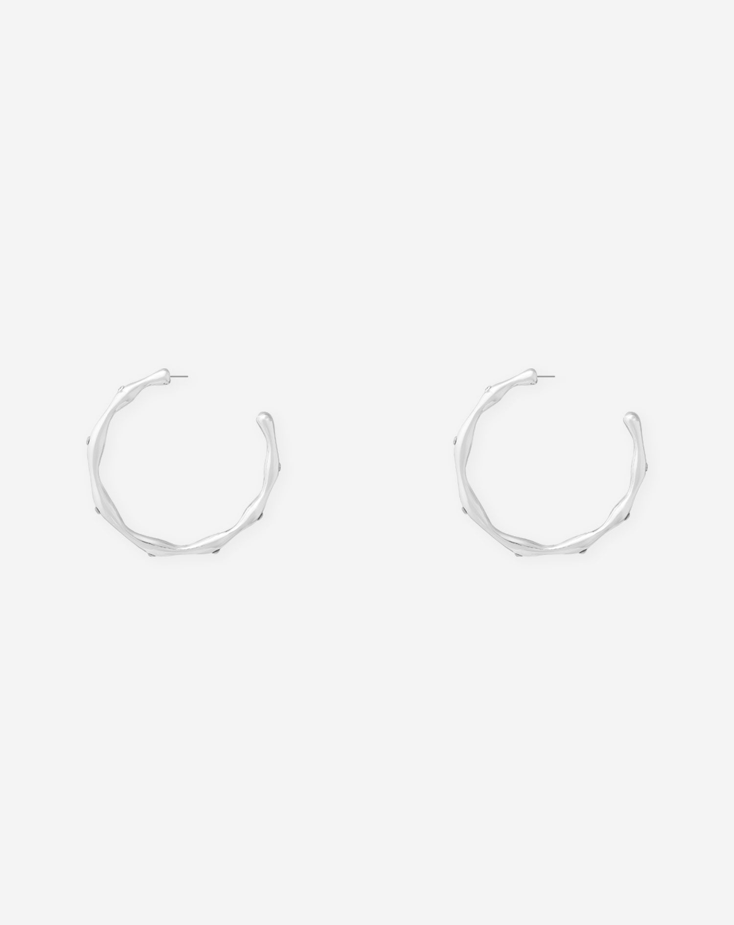 LOIZA DIAMOND HOOP EARRINGS SILVER