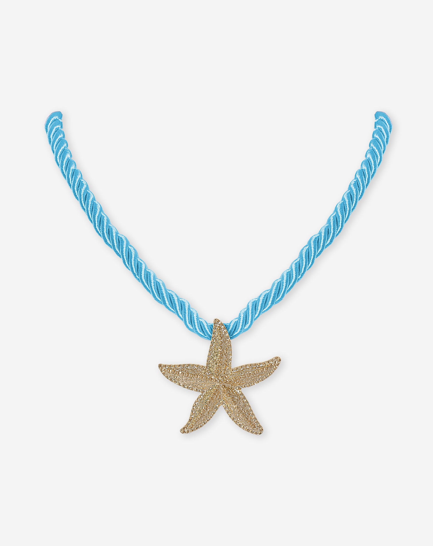 STARFISH CORD NECKLACE LIGHT BLUE