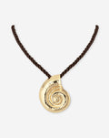 SEASHELL CORD NECKLACE BROWN