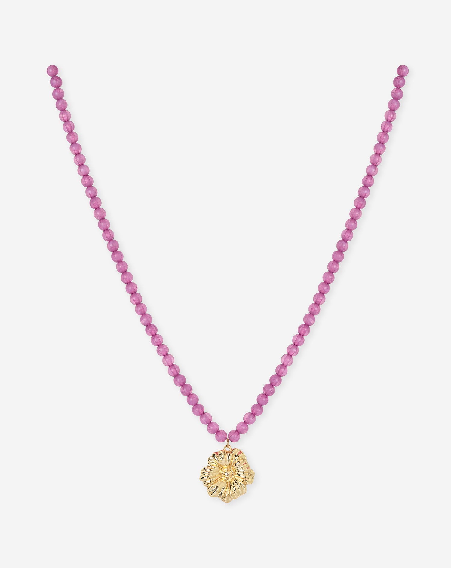 FLOWER COLORED BEADS NECKLACE PAARS