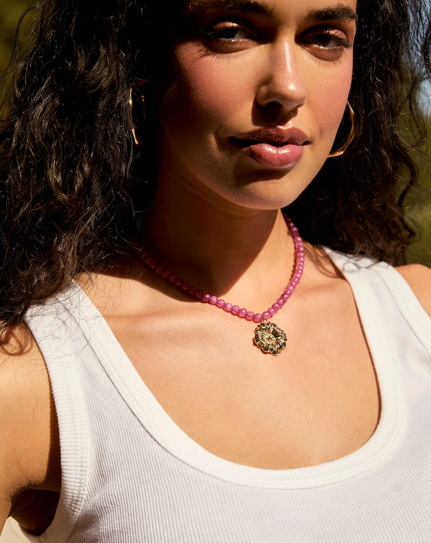 FLOWER COLORED BEADS NECKLACE PAARS