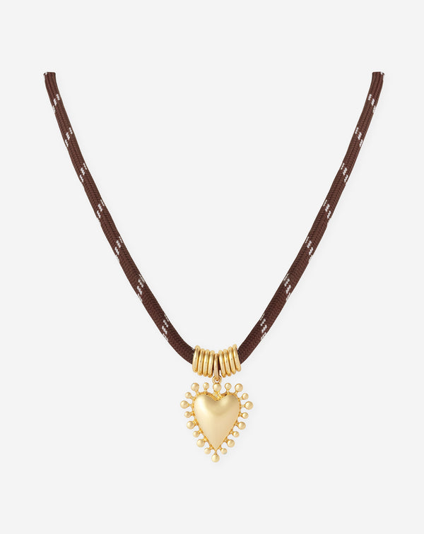 HEART CORD NECKLACE BRUIN