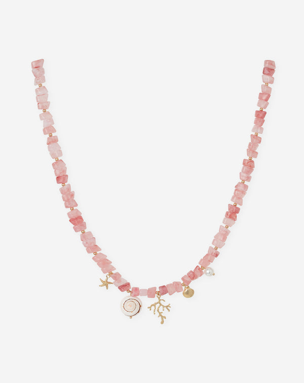 KAIA CHARM BEADS NECKLACE ROZE