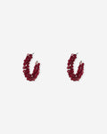 BEADED HOOP EARRINGS DARK BURGUNDY