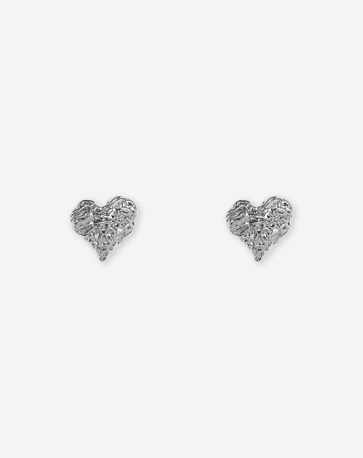 SMALL ORGANIC HEART EARRINGS SILVER