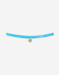 HAMMERED HEART CHOKER CORD BLAUW