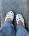 STUDDED FLATS CREAM