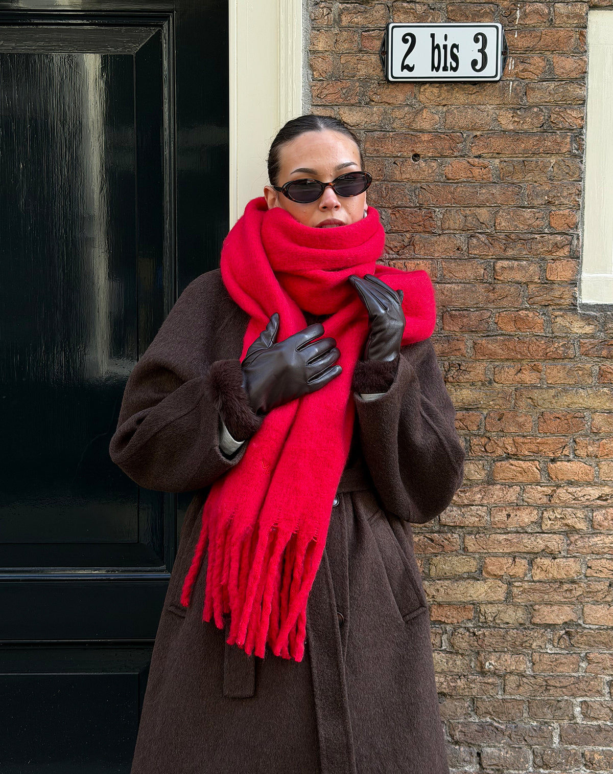 WOVEN SCARF RED 2