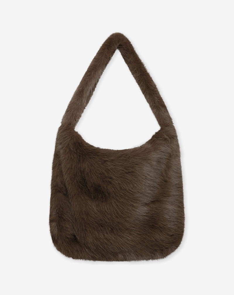 FAUX FUR BAG BROWN