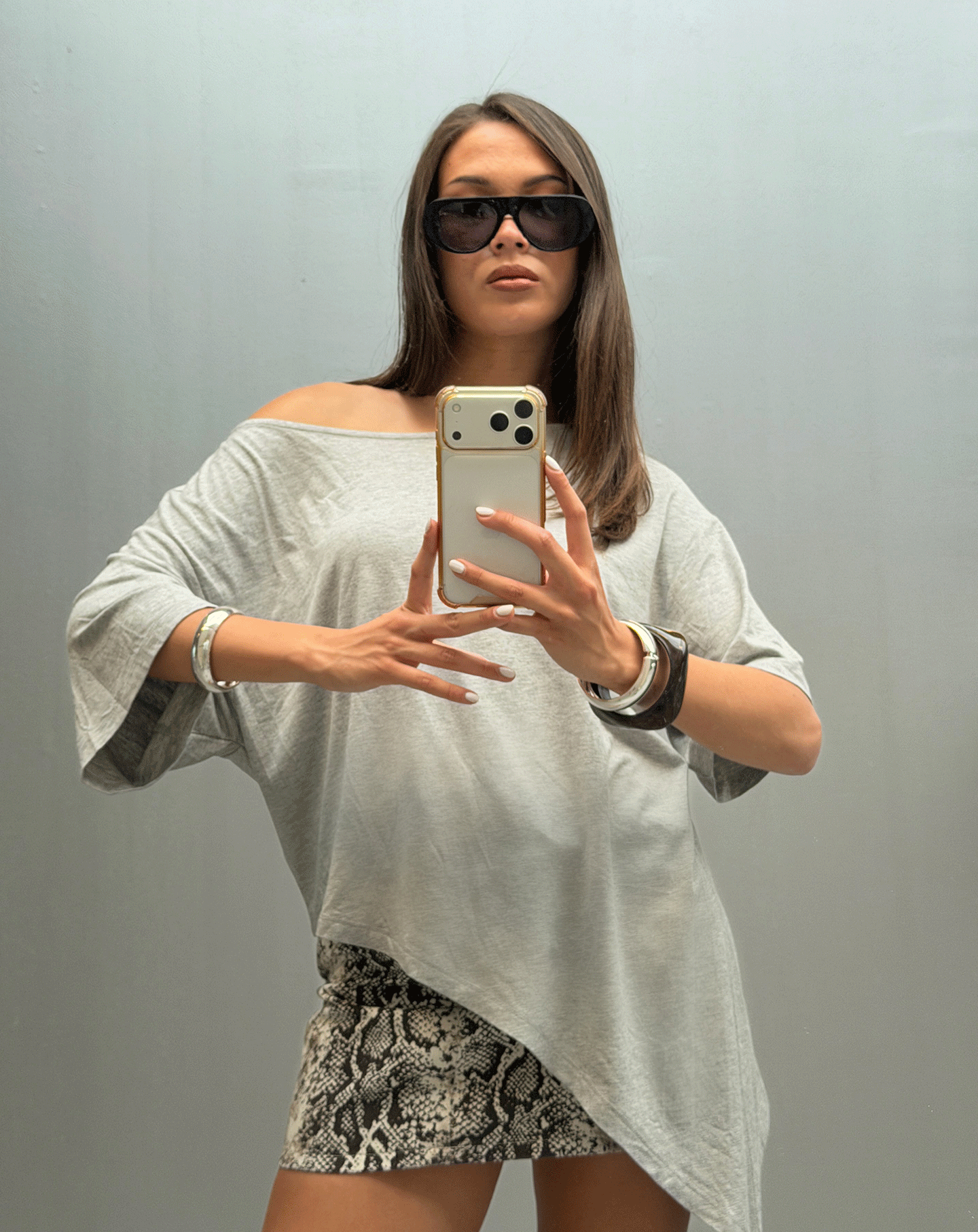 OVERSIZED AVIATOR SUNGLASSES ZWART