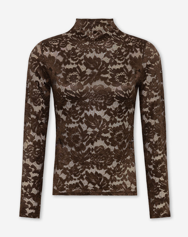 ROSY LACE TOP BRUIN