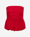COTTON PEPLUM BUBBLE HEM TOP ROOD